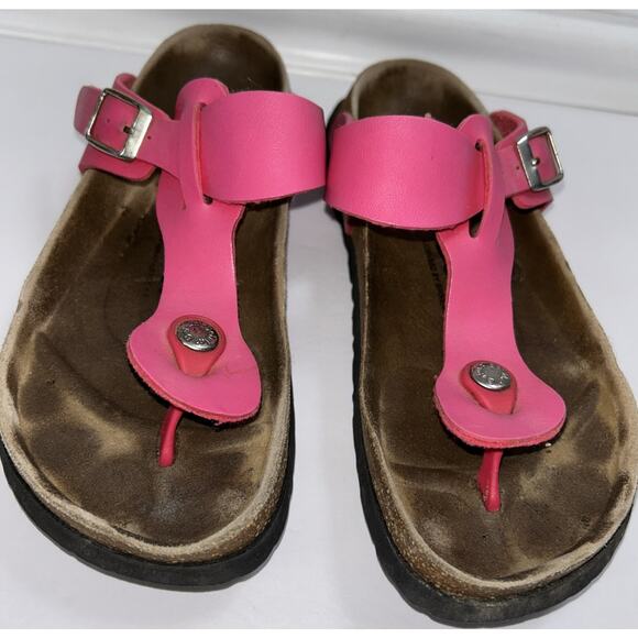 Birkenstock Betula Gizeh Birko-Flor Shiny Pink Sandals Thong Womens Size 6 - Picture 3 of 8